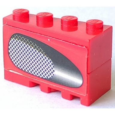 red stickered assembly 4 x 2 x 2 with air intake grille narrow reflection pattern model right side sticker - set 8671 - 2 wedge 4 x 2 left