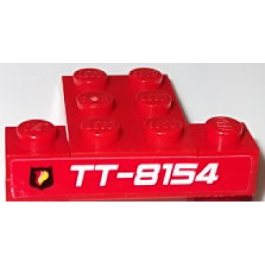 red stickered assembly 4 x 3 x 2 3 with fire logo and tt-8154 pattern sticker - set 8154 - 2 plate 1 x 1 1 plate 1 x 4 1 plate 2 x 3