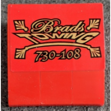 red stickered assembly 3 x 3 x 1 with brads towing 730-108 on red background pattern sticker - set 8147 - 3 slope curved 3 x 1