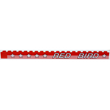 red stickered assembly 20 x 1 x 1 with white red bird with stars and stripes pattern model left side sticker - set 5591 - 2 brick 1 x 6 1 brick 1 x 8
