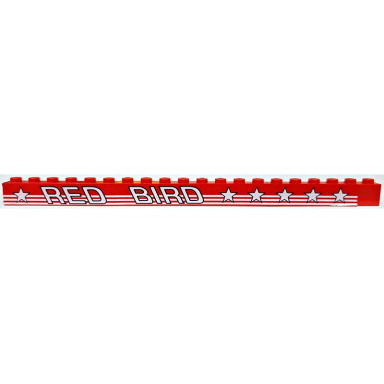 red stickered assembly 20 x 1 x 1 with white red bird with stars and stripes pattern model right side sticker - set 5591 - 2 brick 1 x 6 1 brick 1 x 8