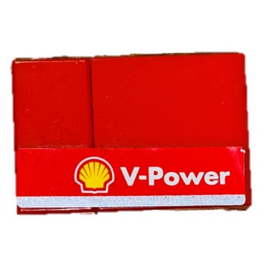 red stickered assembly 3 x 2 with shell v-power pattern model left side sticker - set 8142-2 - 1 tile 1 x 2 1 tile 2 x 2