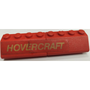 red stickered assembly 8 x 2 x 1 with hovercraft on red background pattern model left side sticker - set 663 - 2 slope 45 2 x 4