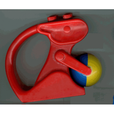 red duplo rattle squirrel with nut