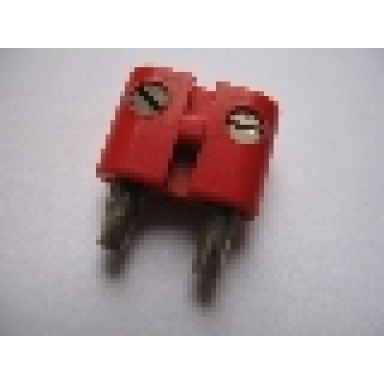 red electric connector 2-way male rounded narrow type 2 with hollow pins
