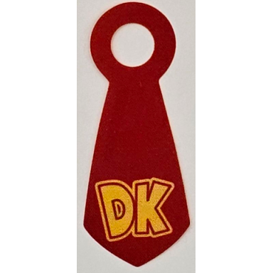 red minifigure tie cloth large pointed end with yellow dk pattern