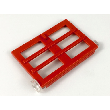 red door 1 x 4 x 5 right with 6 panes with fixed trans-clear glass