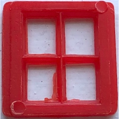 red window 4 pane for slotted bricks