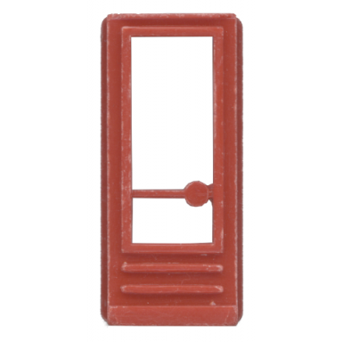 red door 1 x 2 x 4 with glass for slotted bricks