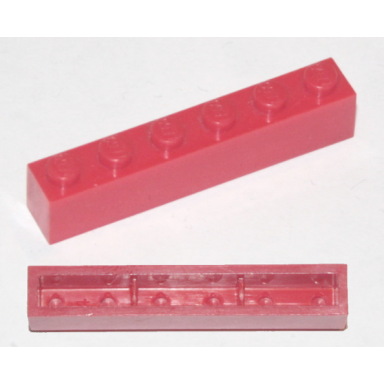 red brick 1 x 6 without bottom tubes with cross supports