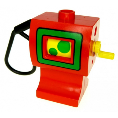 red duplo gas fuel pump with green frame pattern