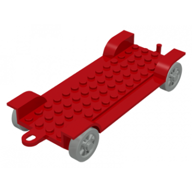 red fabuland car chassis 6 x 14 with hitch