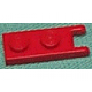 red hinge plate 1 x 2 with double finger on end