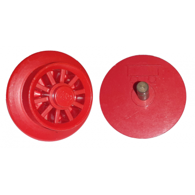 red train wheel spoked for wagon