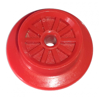 red train wheel spoked small 23mm d with freestyle pin hole