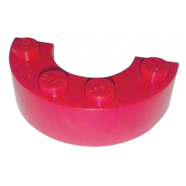 red brick round corner 4 x 2 macaroni double without stud notches