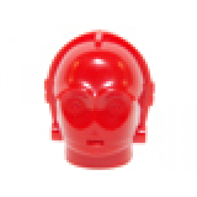 red minifigure head modified sw 3po tc series protocol droid plain c-3po k-3po r-3po