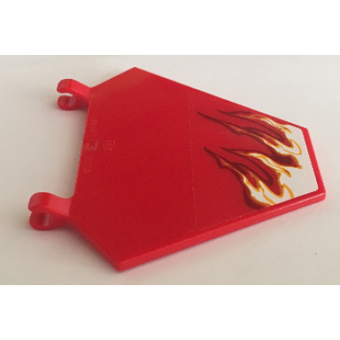 red flag 5 x 6 hexagonal with whipping flame on transparent background pattern model left side sticker - set 70721