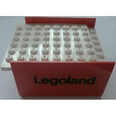 red boat hull smooth middle 8 x 6 x 3 1 3 with white deck with legoland pattern on both sides stickers - sets 310-3 312-3