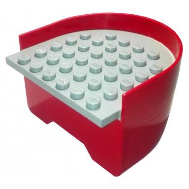 red boat hull smooth stern 6 x 6 x 3 1 3 with light gray deck