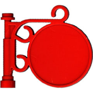 road sign round on pole with ornate top attachment