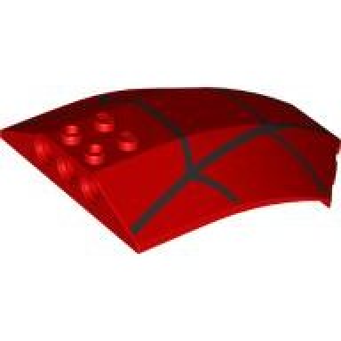 red windscreen 8 x 6 x 2 curved sloped sides with black spider web 2 vertical lines pattern