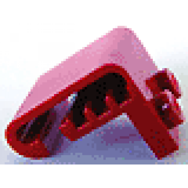 red plate modified 1 x 2 with steam engine cylinder round surfaces interior grooves