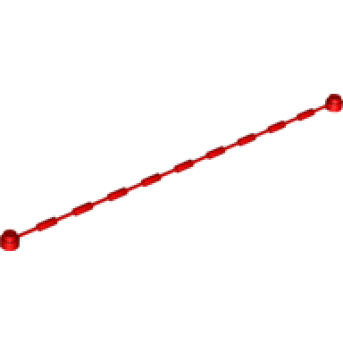 red string with end studs and climbing grips 21l overall with same color studs and grips pattern