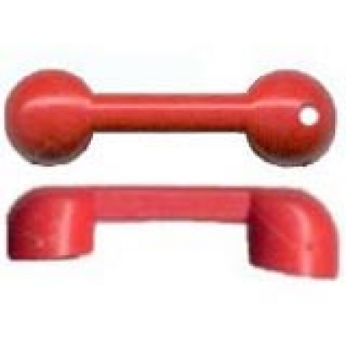 red fabuland utensil telephone - handset 1 x 4 with hole
