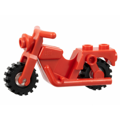 red motorcycle town with trans-clear wheels with black tires x81 3464c02