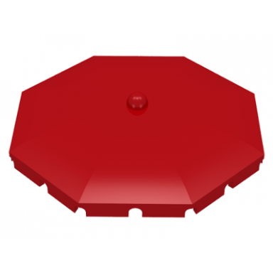 red fabuland umbrella top with squared bottom flaps