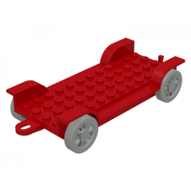 red fabuland car chassis 6 x 12 with hitch