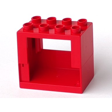 red duplo door window frame 2 x 4 x 3 half door