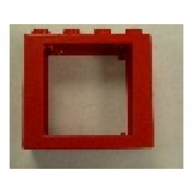 red duplo door window frame 2 x 4 x 3 flat front surface without clips