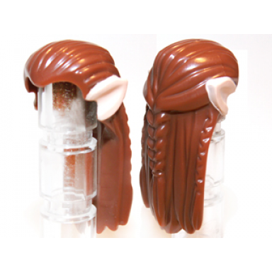 minifigure hair long straight with light nougat elf ears pattern