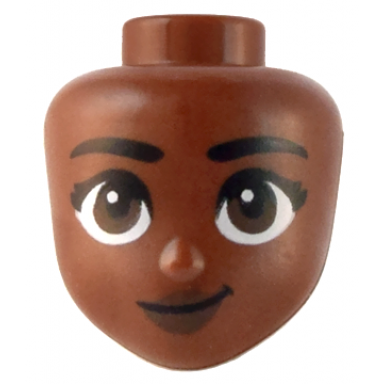 mini doll head friends with black eyebrows dark brown eyes and lips lopsided grin pattern