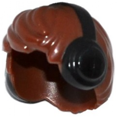 minifigure hair short tousled with black headphones pattern