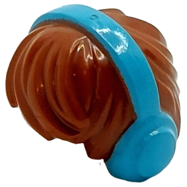 minifigure hair short tousled with medium azure headphones earmuffs pattern