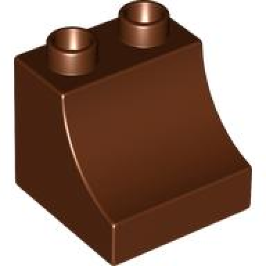 reddish brown duplo brick 2 x 2 x 1 1 2 arch inverted