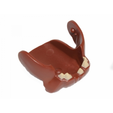 reddish brown rancor jaw lower with tan teeth pattern