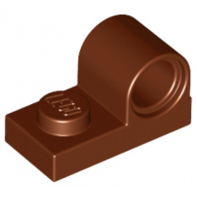 reddish brown plate modified 1 x 2 with pin hole on top