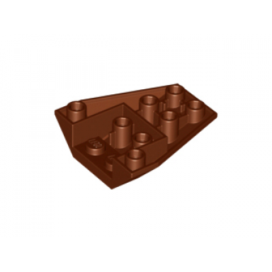 reddish brown wedge 4 x 4 triple inverted with connections between 4 studs