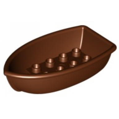 reddish brown duplo boat with 8 studs