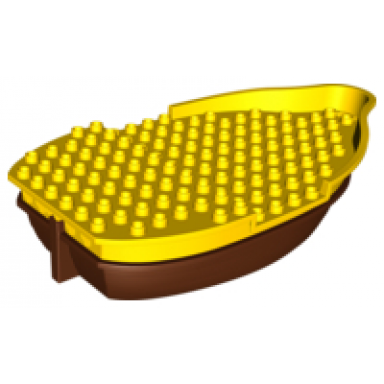 reddish brown duplo boat hull unitary 10 x 18 with yellow top 13537 13536