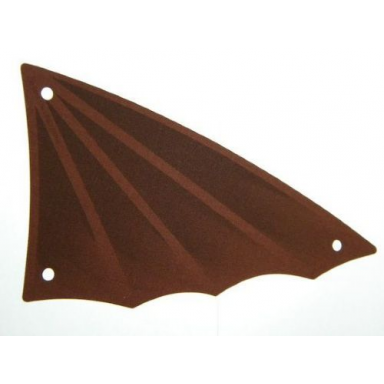 cloth sail triangular 12 x 21 with winged edge and dark brown pattern