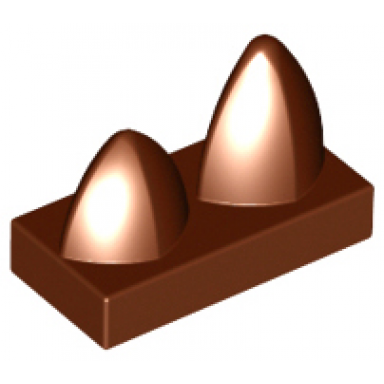 reddish brown tile modified 1 x 2 with 2 teeth vertical