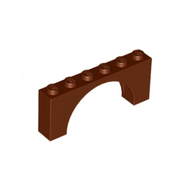 reddish brown arch 1 x 6 x 2 - medium thick top without reinforced underside