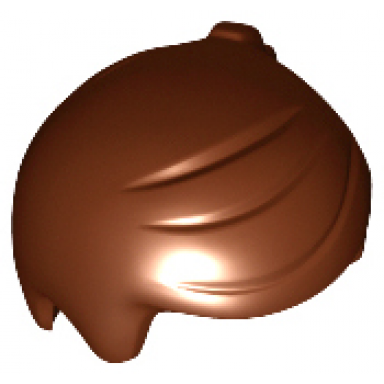 reddish brown minifigure hair short with 2 locks on left side
