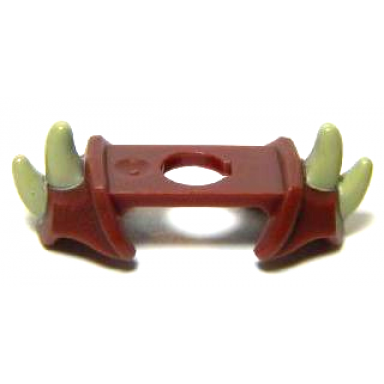 reddish brown minifigure armor shoulder pads with 4 spikes pointed and tan pattern