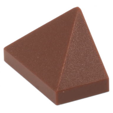 reddish brown slope 45 2 x 1 triple with bottom stud holder
